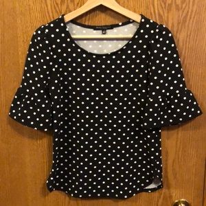 Green Envelope SzS Black with white polka dots GUC